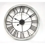 Distressed Whitewashed 24 " Clock