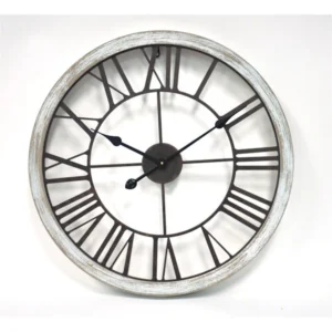 Distressed Whitewashed 24 " Clock