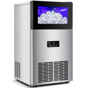 Stainless Steel Undercounter/Freestanding Ice Machine for Home Bar & Outdoor